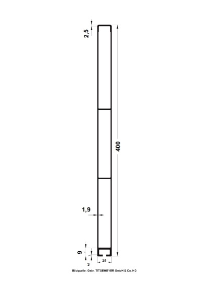 Bordwanderhöhung / Bordwandaufsatz 400 mm pressblank